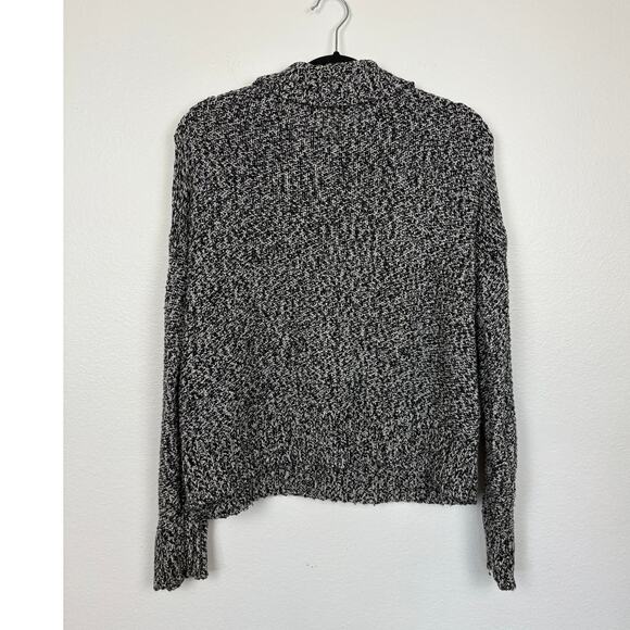 Eileen Fisher Organic Cotton Cashmere Knit Speckled Mock Neck Crochet Sweater XS - Picture 3 of 6